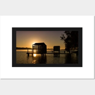 Boathouse in Silhouette Posters and Art